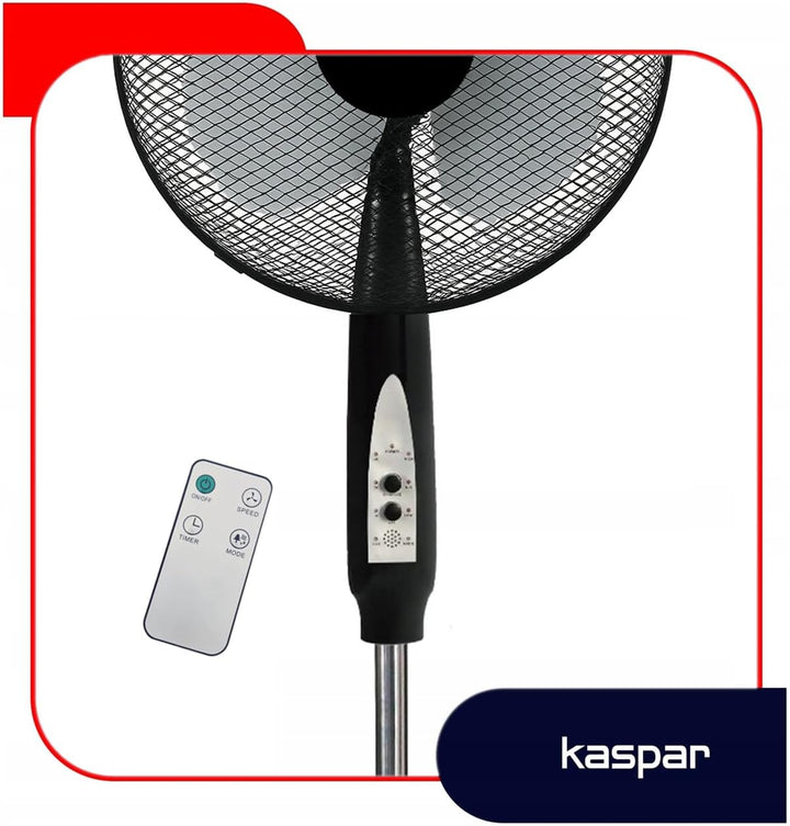 Kaspar Ventilator Standventilator mit Fernbedienung mit 3 Windgeschwindigkeiten Oszillationsfunktion