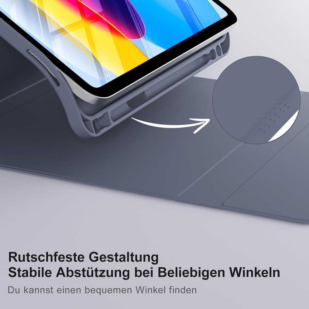 Hülle mit Tastatur für iPad A16 11/10 Generation (2025/2022, 11/10.9 Zoll), 7 Farben Beleuchtete Abn