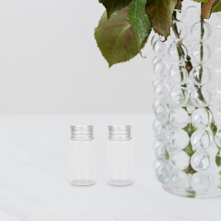 Tofficu Kleiner Glasfläschchen 10ml Kapazität mit Aluminiumdeckel aus Glas 24 Langlebig und Leicht z