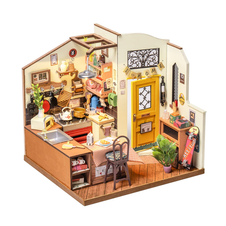 Rolife Puppenhäuser Miniatur Haus Kit mit Möbeln und LED-Licht Puppenhaus Holz Modellbausätze für Er