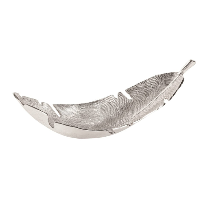 Riess Ambiente Schale SILVER LEAF - 65cm - silber - Metall handmade, Silber