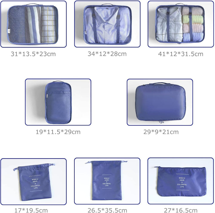 BillyBath Koffer Organizer set, Packing Cubes Schuhbeutel Reiseorganizer Kleidertaschen Travel Organ