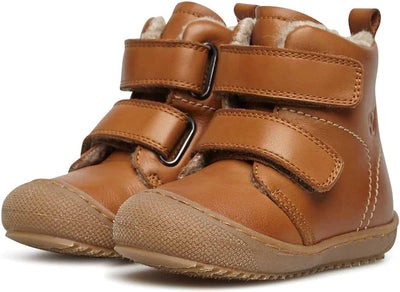 Naturino Bubble VL-Stiefeletten aus gefüttertem Nappaleder, Cognac 26