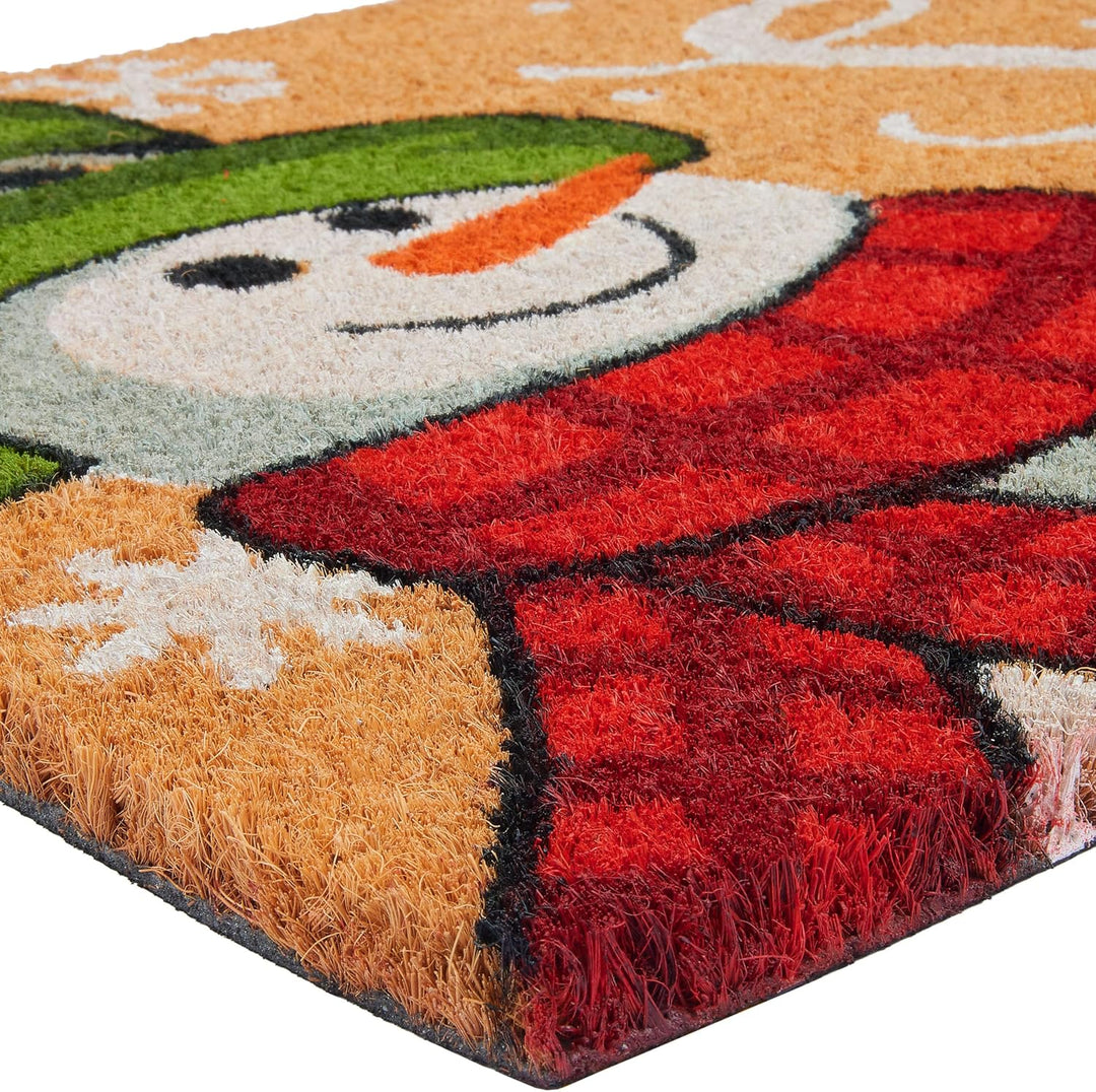 BRUBAKER Fussmatte für Aussen und Innen - Let It Snow - Schneemann Weihnachtsfussmatte - 45 x 75 cm