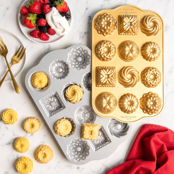 Nordic Ware 85677 Charms Gugelhupffanne, Aluminium, Gold, Gold