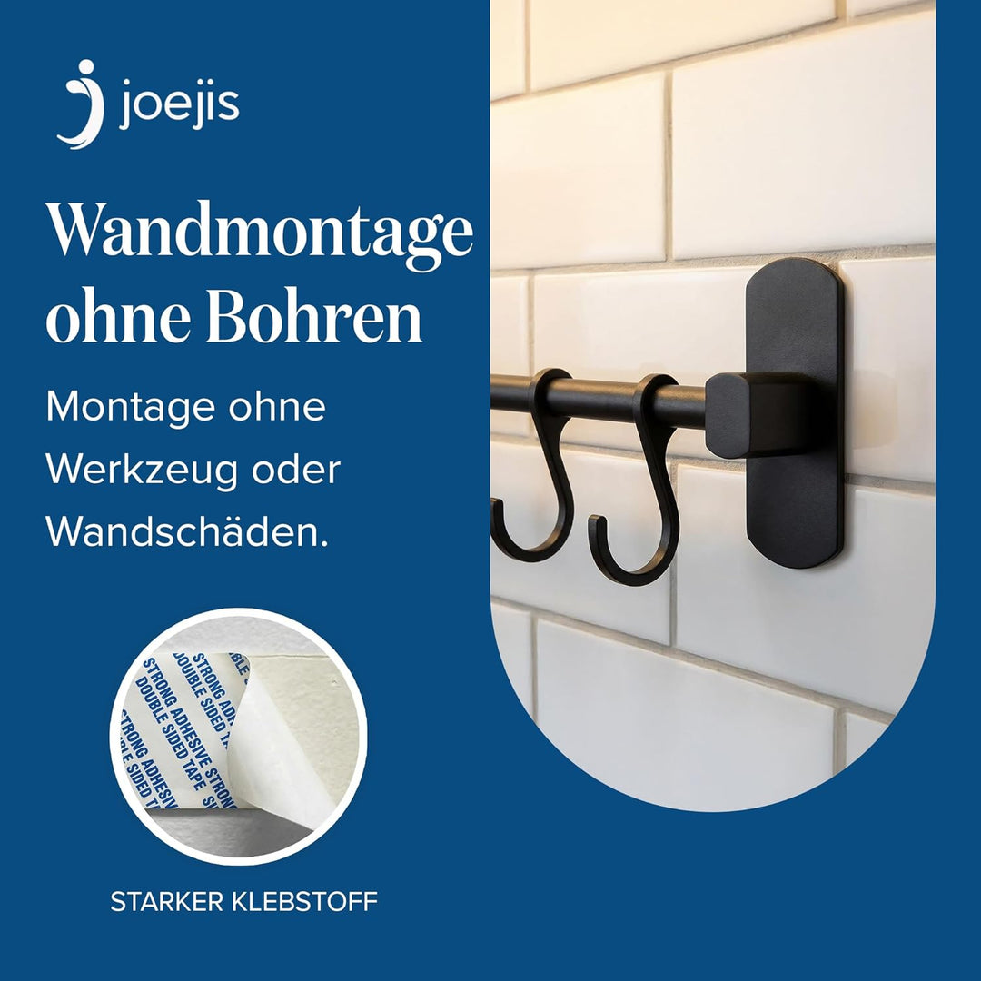 joeji's Kitchen Hakenleiste Küche - Küchenstange - Starker Selbstklebend 3M Ohne Bohren - Küchenleis