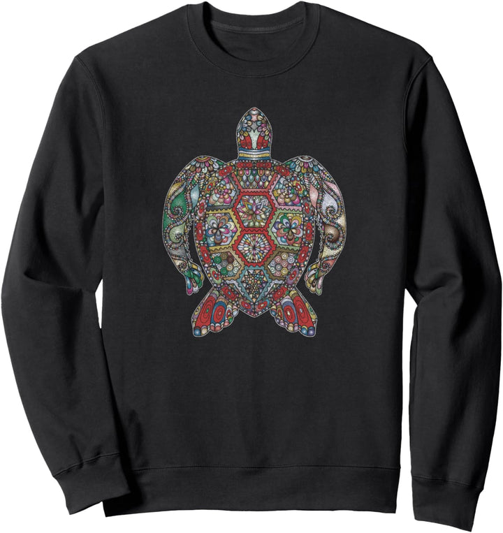 Tribal Turtle Spirit Animal distressed color Sweatshirt