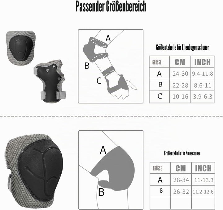 LANOVAGEAR Knieschoner Kinder Protektoren Knieschützer Set 2-8 Jahre Ellbogenschützer, Knieschützer