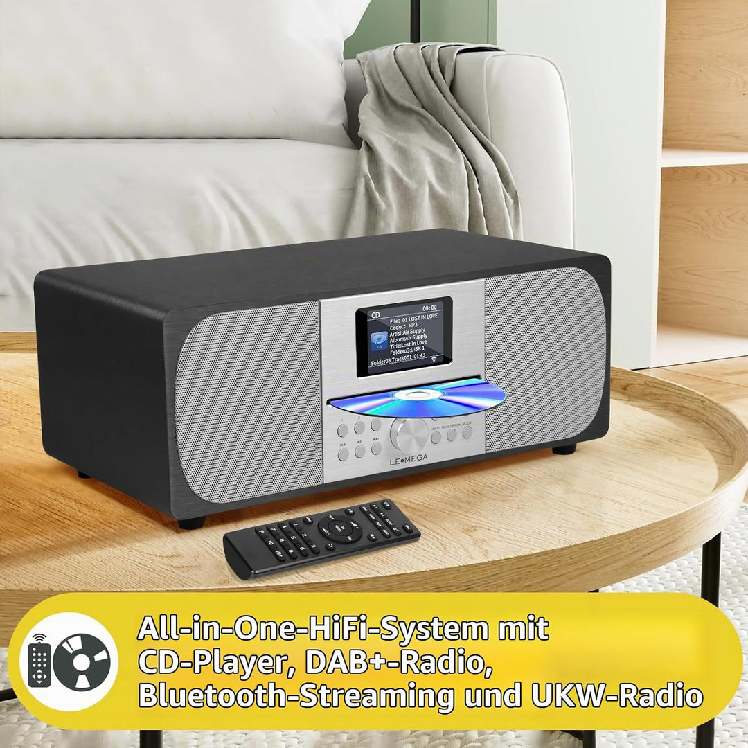 Stereo Digitalradio CD-Player | HiFi-System | DAB+, USB MP3, Bluetooth5.3, UKW | Leistungsstarkes St