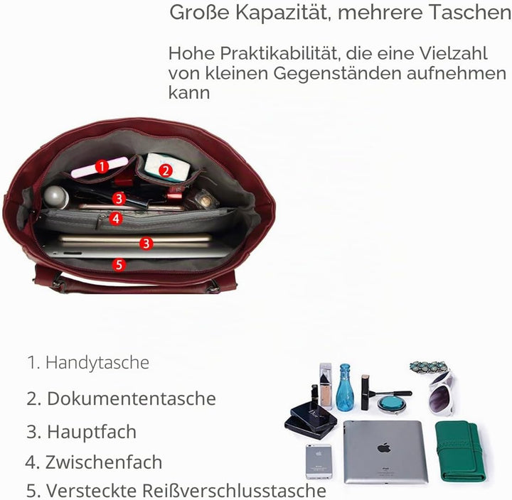 NICOLE &amp; DORIS Frauen Handtaschen Top Griff taschen PU Leder Umhängetasche Grosse Kapazität Crossbod