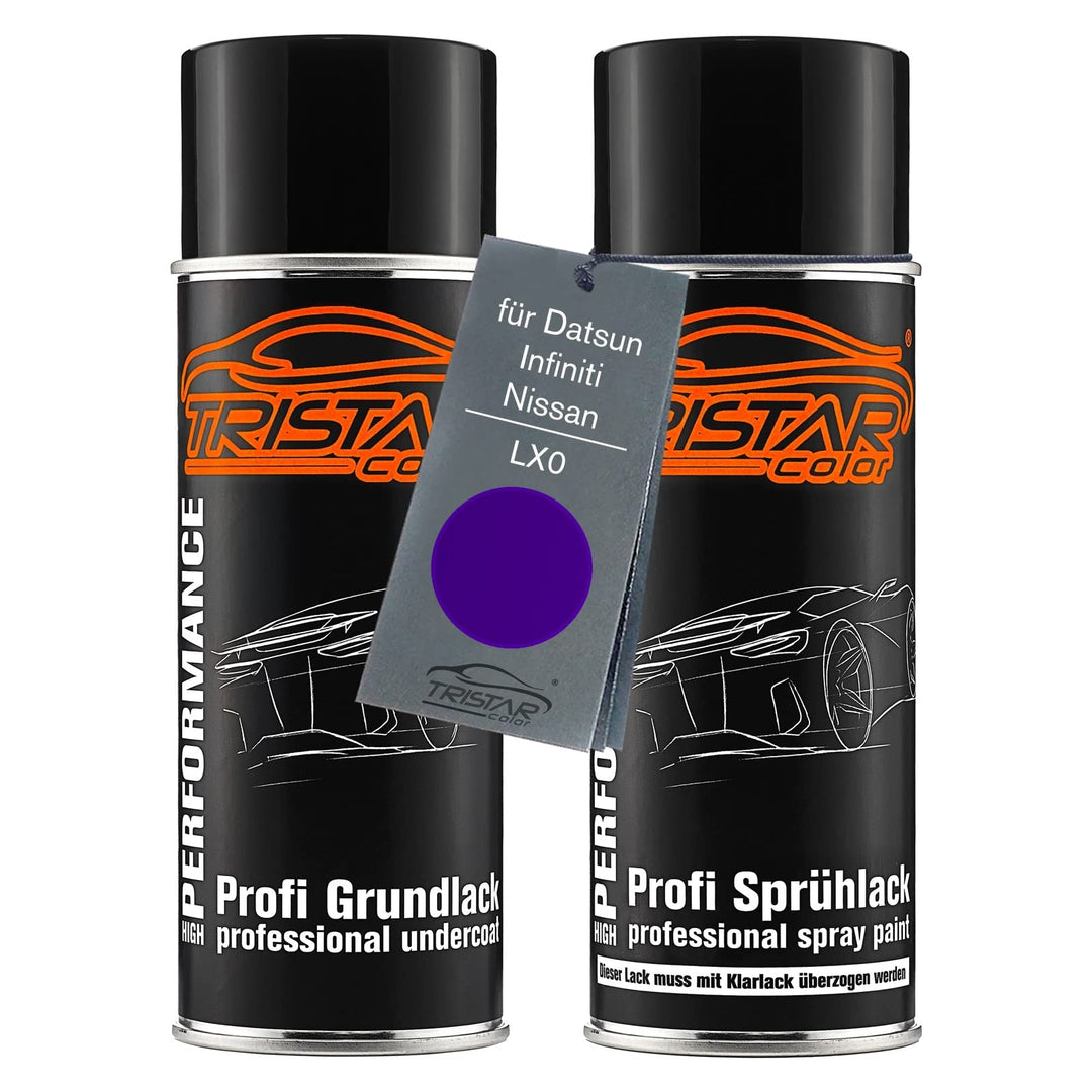 TRISTARcolor Autolack Spraydosen Set für Datsun/Infiniti/Nissan LX0 Midnight Purple III Metallic Gru