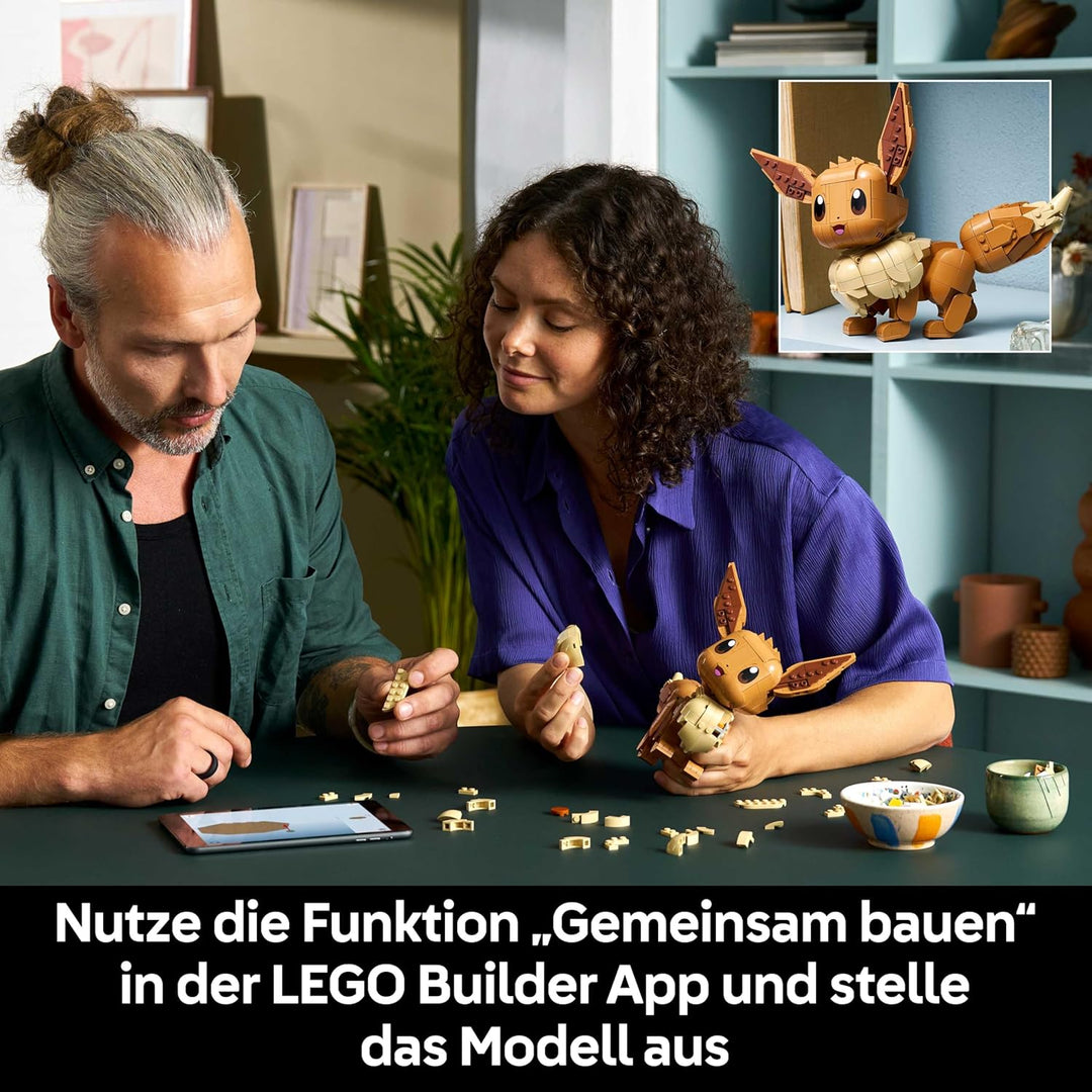 LEGO Pokémon Evoli Figur - Bauset für Erwachsene - Anime Modellbau mit beweglichen Gliedmassen, Ohre