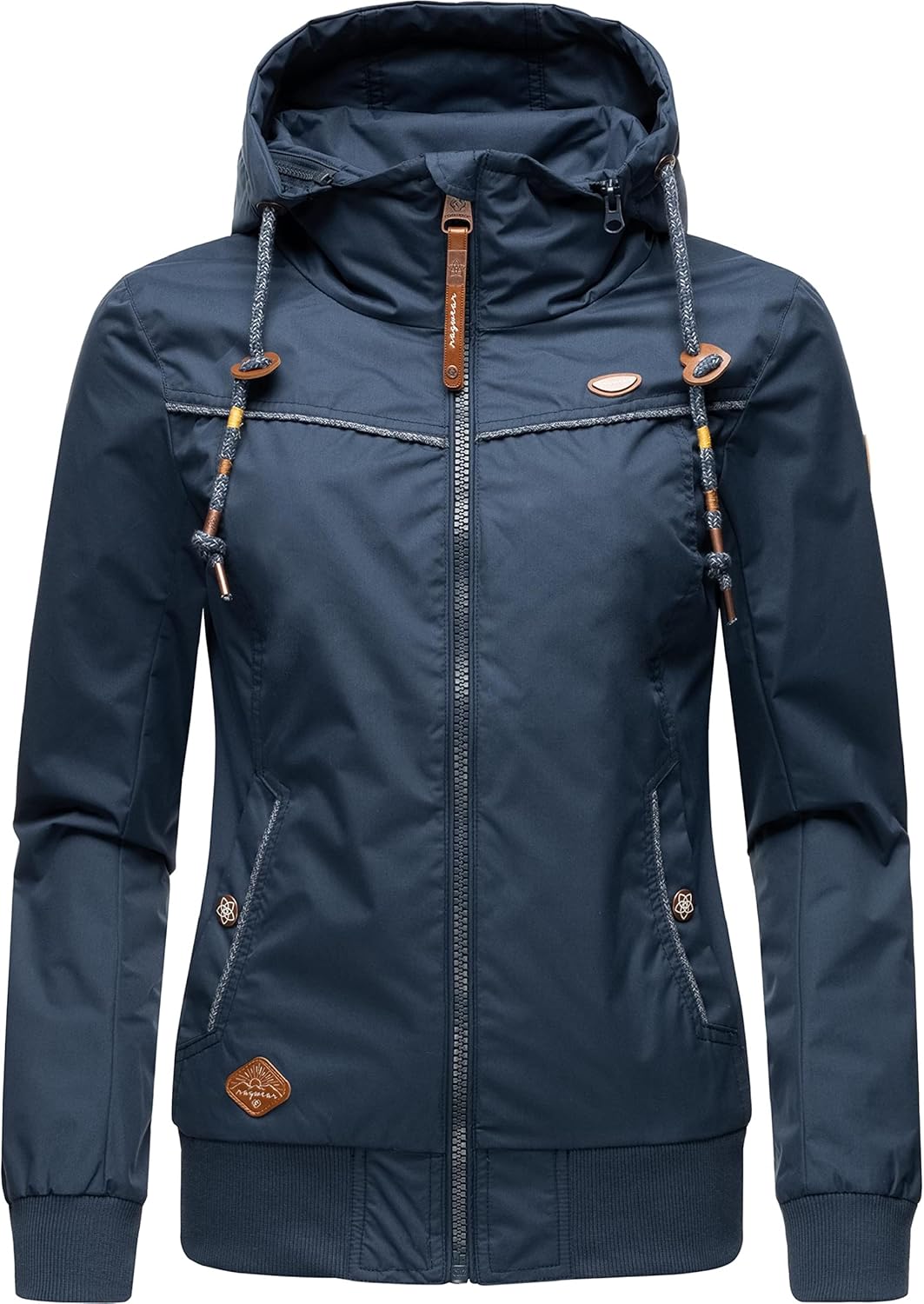 Ragwear Damen Übergangjacke wasserdicht (Wassersäule: 4.000 mm) leichte Jacke kurz mit abnehmbarer K