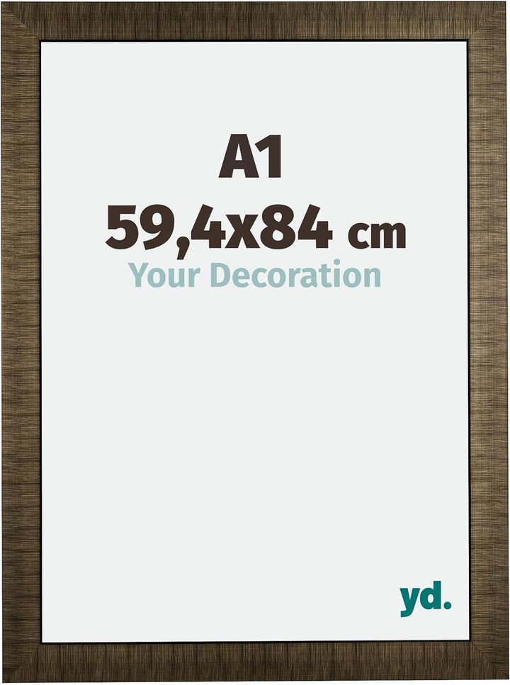 yd. Your Decoration - Bilderrahmen DIN A1 59,4x84 cm - Bilderrahmen aus Holz mit Acrylglas - Antiref