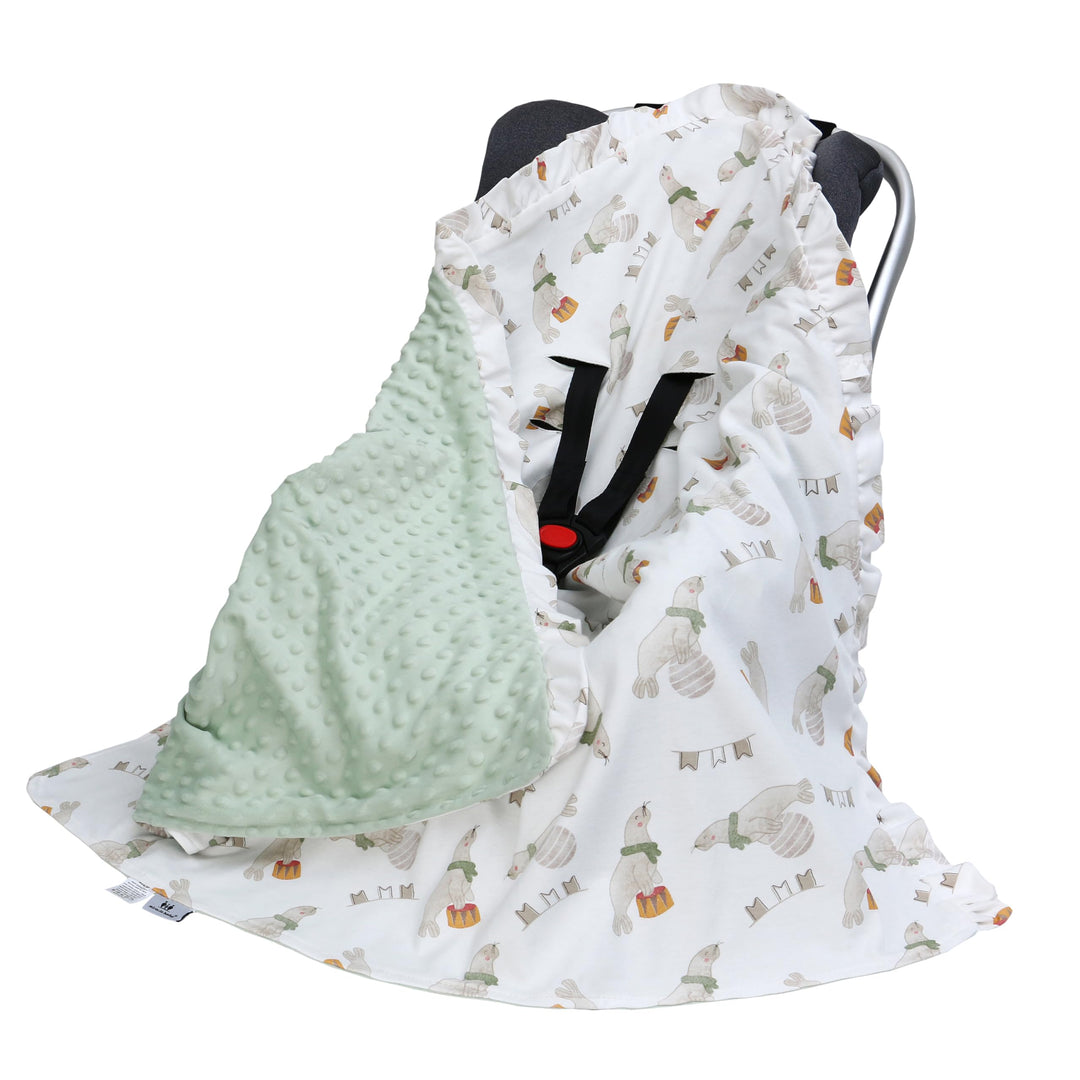 Miracle Baby Einschlagdecke babyschale Sommer für Kinderwagen | Universal 90x90cm, mit 8 Punkt Gurt