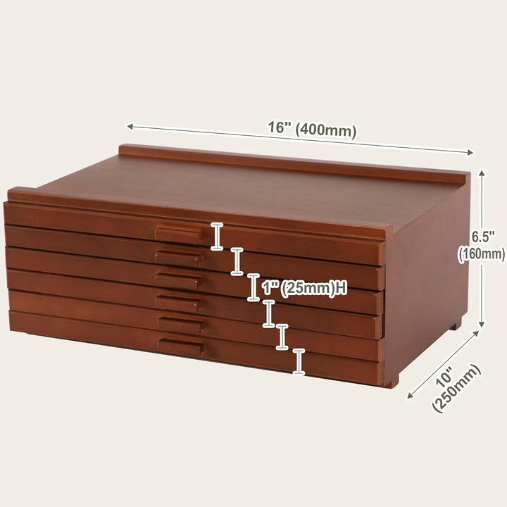 VISWIN 6-Schublade Holz Künstler Supply Storage Box mit abnehmbaren Trennwänden, Premium Buche Holz