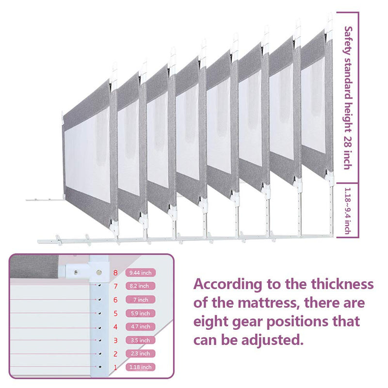 ZEHNHASE Bettgitter, Kinderbettgitter zum vertikalen Heben, Sicherheitsschutz, Bettgitter zum Schutz