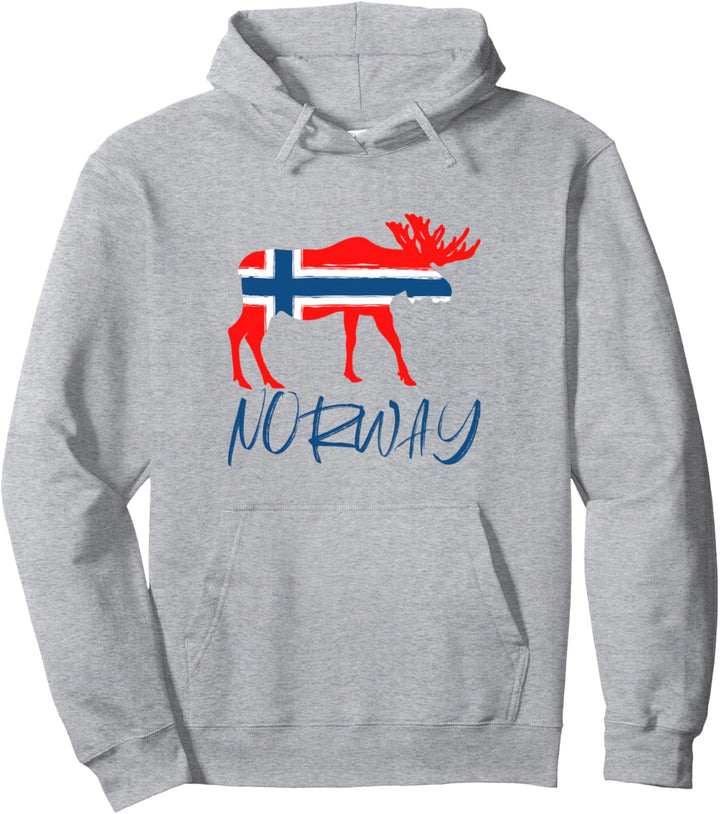 Norway Gifts Spruch Flagge Nordkap Elch Norwegen Grafik Pullover Hoodie