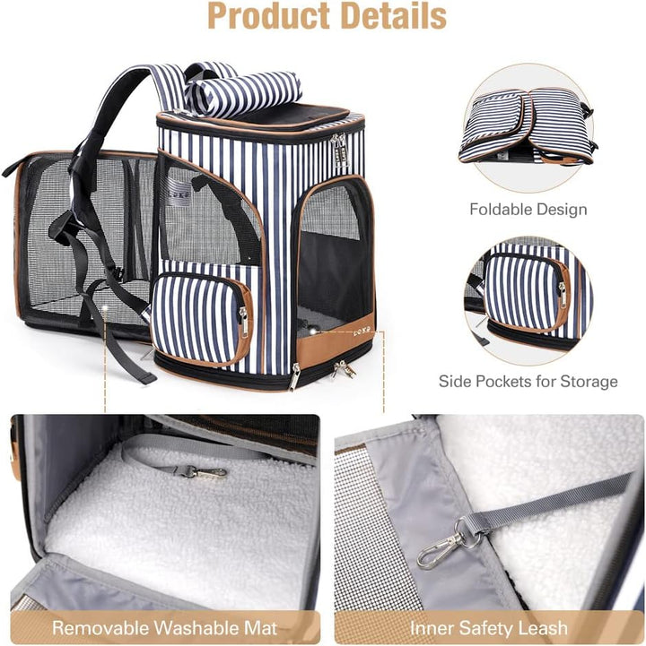 Lekesky Erweiterbar Katzen Rucksack Hunderucksack, Katzenrucksack Gross für für Kleine Katzen und Hu