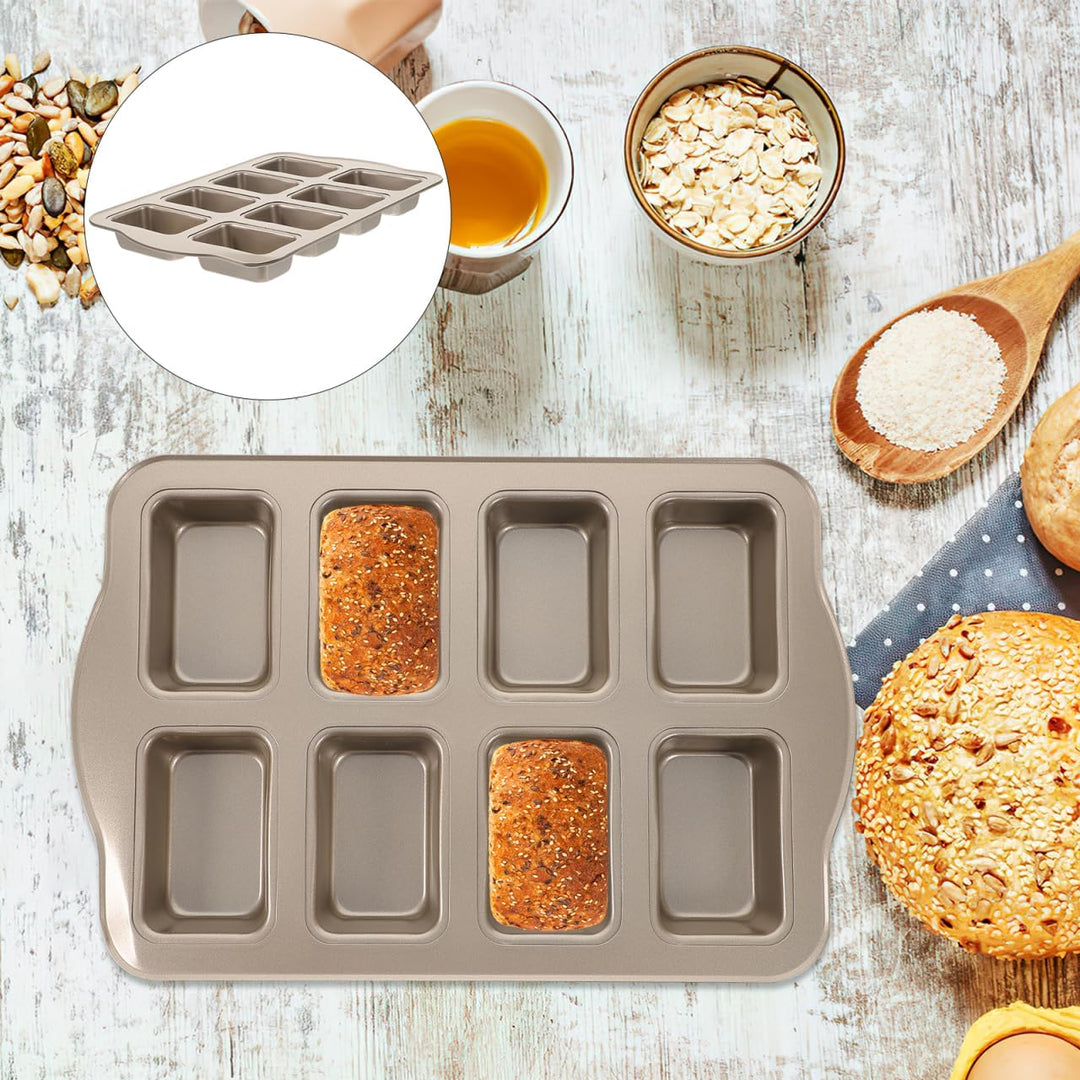 Mini Kastenform für 8 Kuchen Kohlenstoffstahl Kuchenform Antihaftbeschichtet Backform Brotbackzubehö