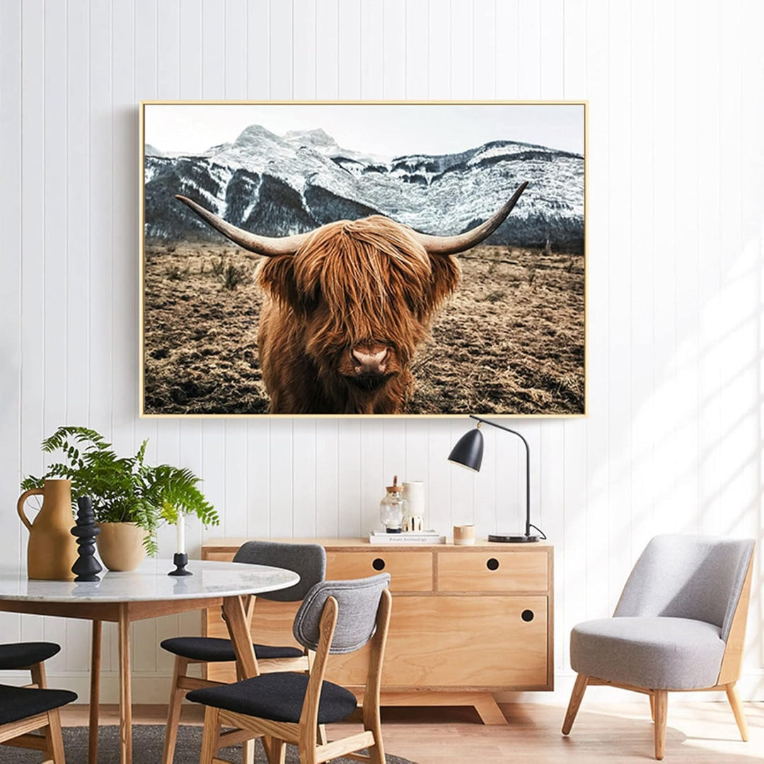LXTOPN Bilder Highland Cow Schottisches Hochlandrind Poster - Modern Leinwandbild 50x70cm Schlafzimm