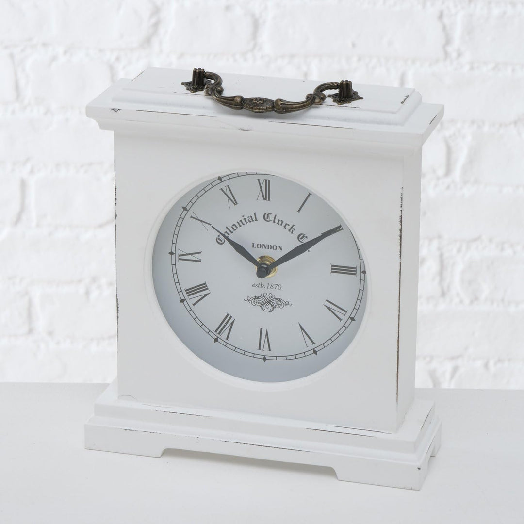 Tischuhr Betty Weiss, Höhe 24cm Analoge Uhr Standuhr mit römischen Ziffern