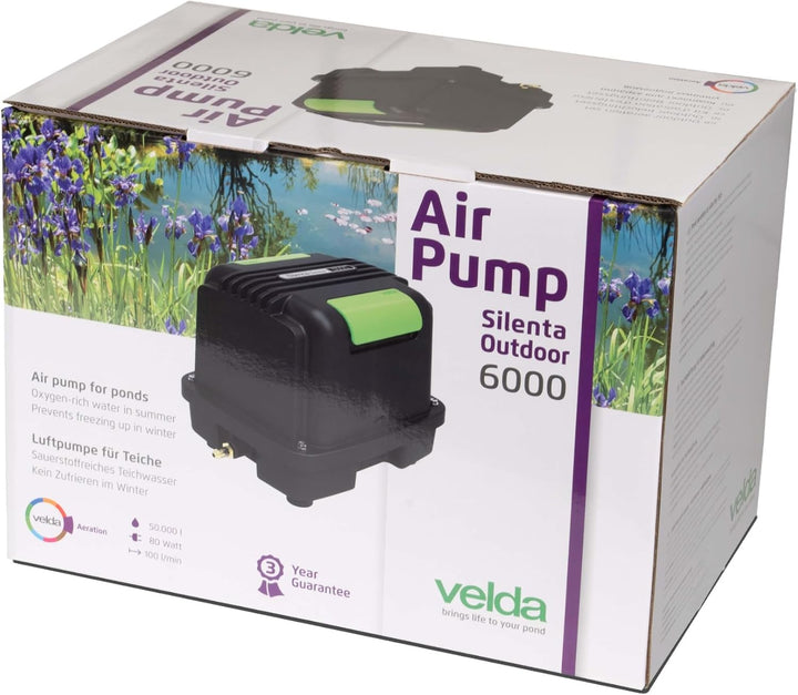 Velda 125080 Professionelles Belüftungsset für Teiche bis 3000 Liter, 15 Watt, Silenta Pro Air 1200