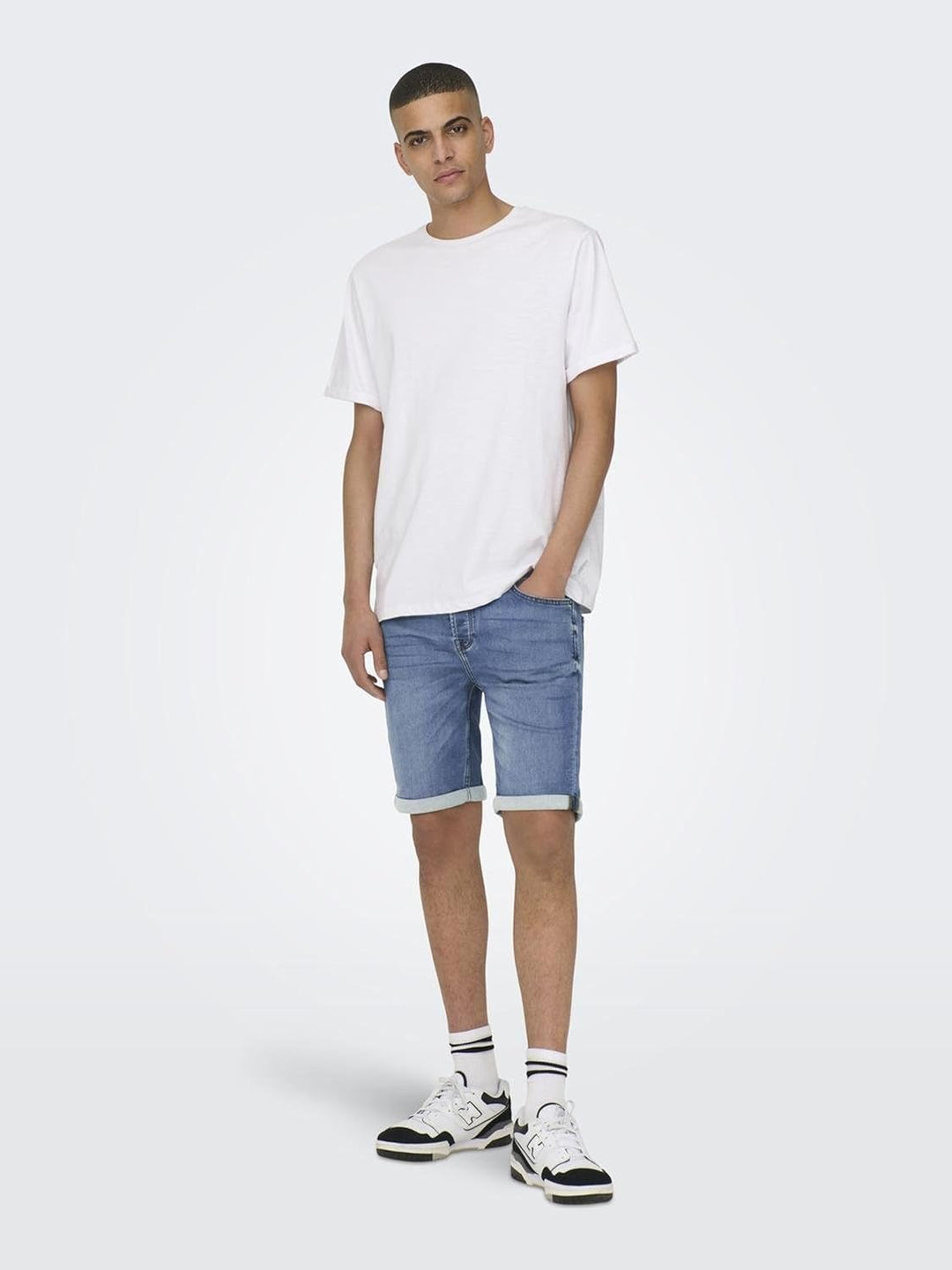 Herren O&S Denim Capri Jeans Shorts 3/4 Bermuda Pants Sommer Hose Kurze Freizeit Trousers ONSPLY XS