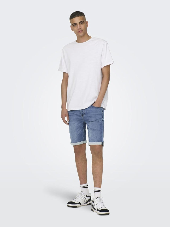 Herren O&S Denim Capri Jeans Shorts 3/4 Bermuda Pants Sommer Hose Kurze Freizeit Trousers ONSPLY XS