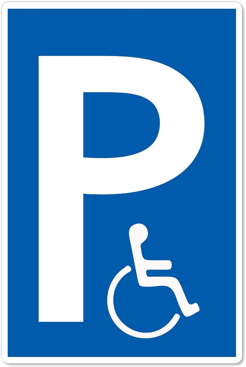 5 Stück Behindertenparkplatz Schild 20 x 30 cm aus stabiler PVC Hartschaumplatte 3mm Parkplatz für R