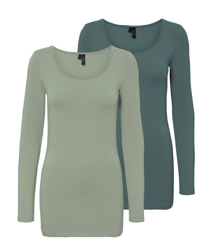 VERO MODA Female Top VMMAXI T-Shirt L Grün (1x Desert Sage/ 1x Balsam Green), L Grün (1x Desert Sage