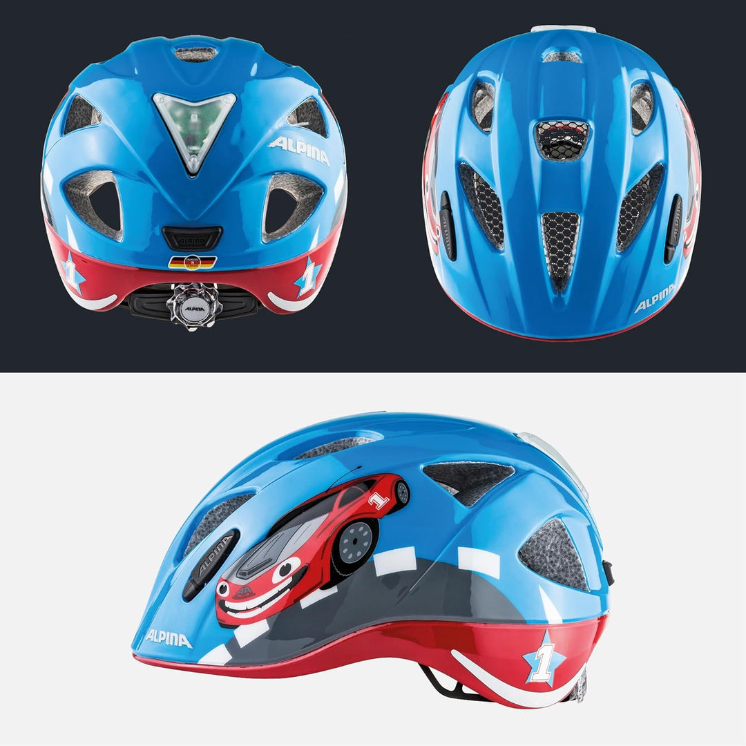 ALPINA XIMO FLASH - Beleuchteter, Reflektierender, Leichter & Anpassbarer LED Fahrradhelm Für Kinder