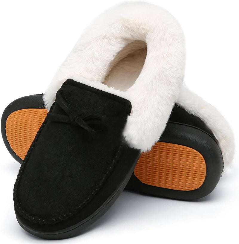 Mishansha Damen Winter Rutschfest Warme Hausschuhe Memory Foam Plüsch Pantoffeln, Gr.36-43 36 EU Dun