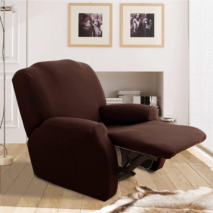 FIGOOO Stretchhusse für Relaxsessel 4-Teilig Stretch Sesselbezug Relaxsessel mit Seitentasche Sessel