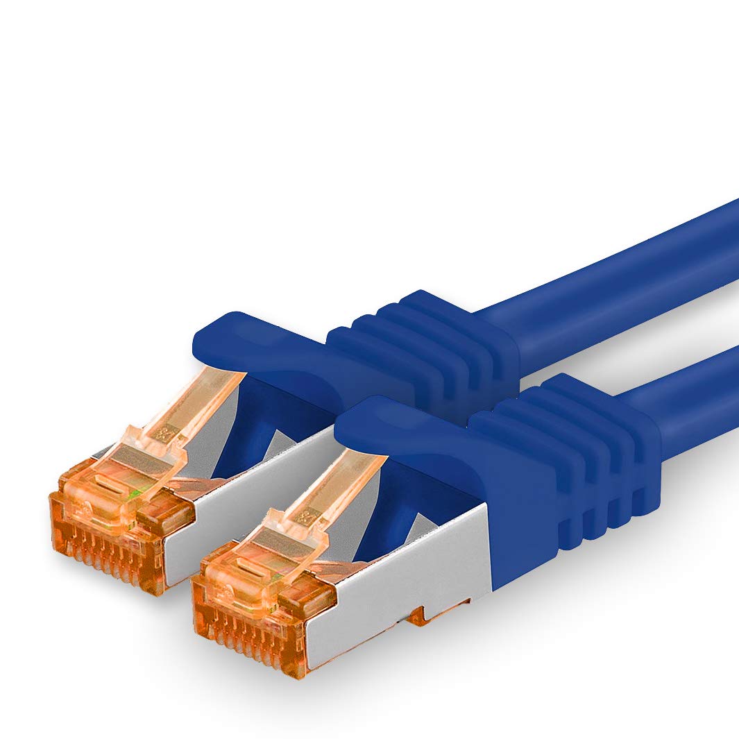 1aTTack.de 30m - Cat.7 Netzwerkkabel Blau - 1 Stück Gigabit Ethernet LAN Kabel 10000 Mbit s Patchkab