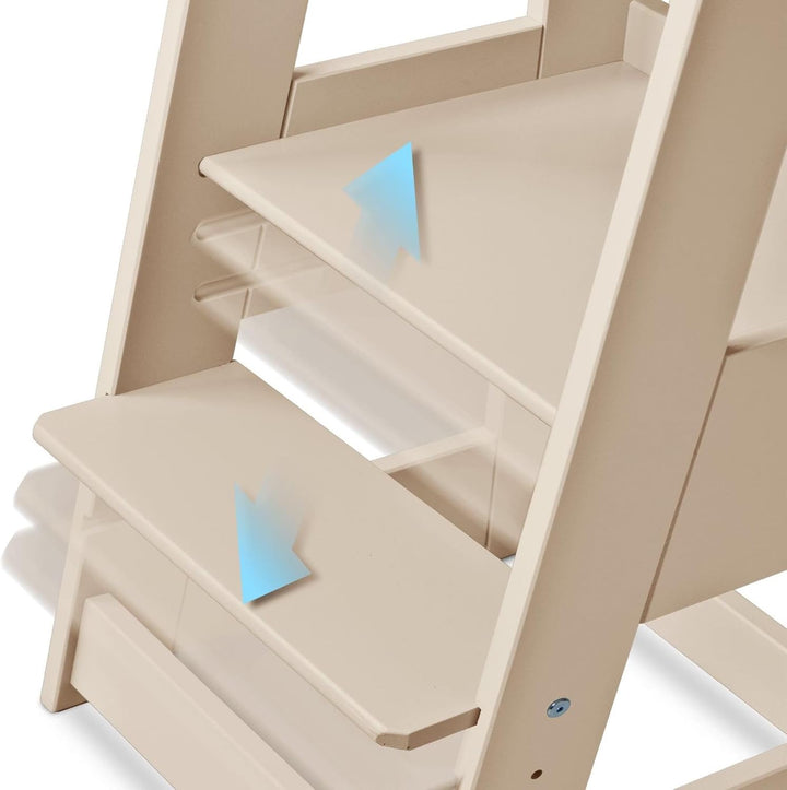 tiSsi® Entdeckerturm/Lernturm Felix mitwachsend Buche massiv Cashmere
