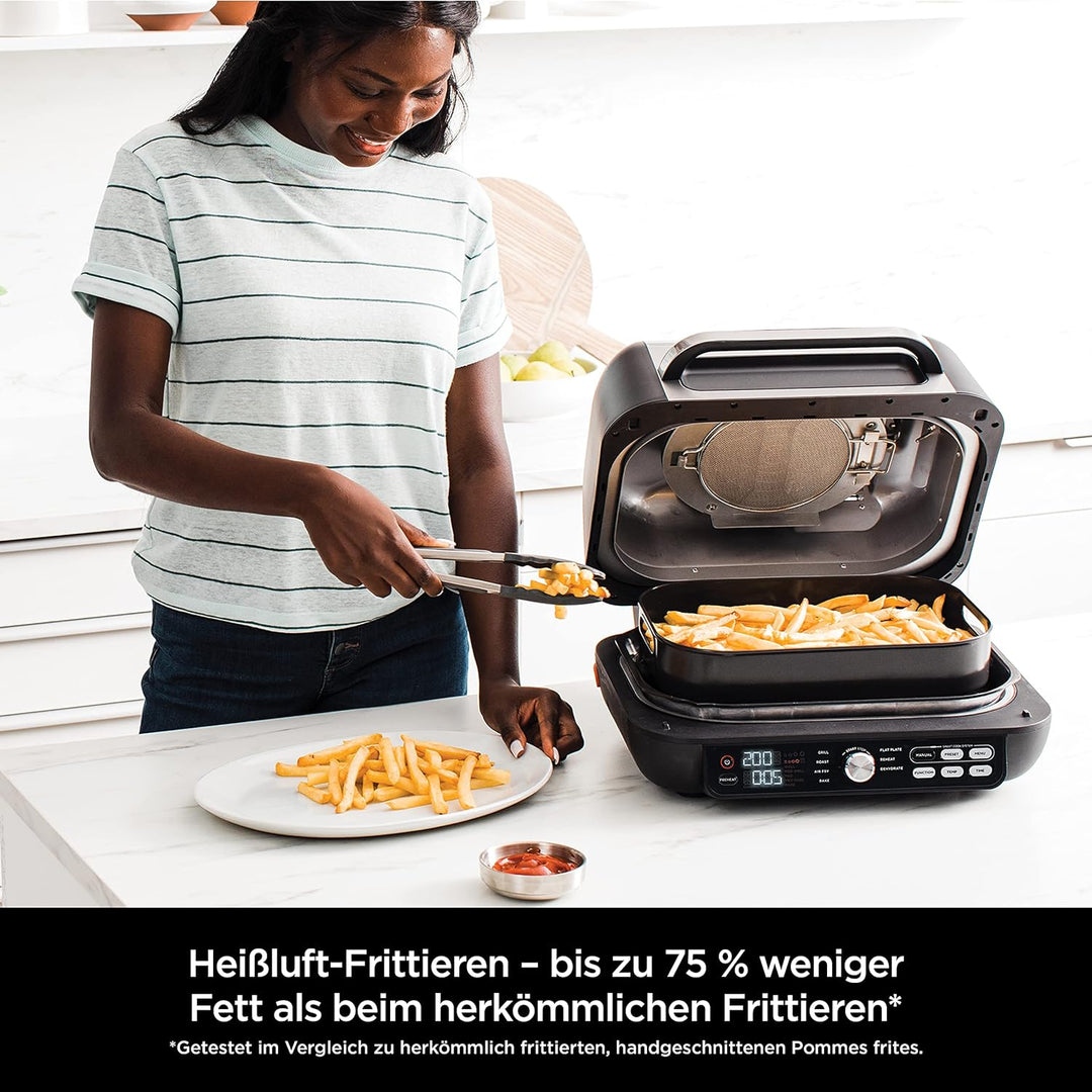Ninja Foodi MAX PRO Grill, Plancha Flat Grill Plate & Airfryer, 3,8LHeissluftfritteuse, Air Fryer mi