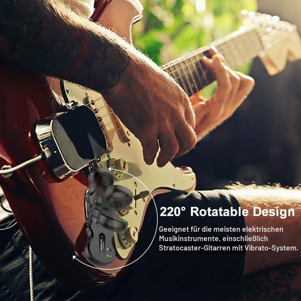 LEKATO 5,8 GHz Drahtloses Gitarrensystem Drahtloses Gitarrensystem Wiederaufladbares digitales Gitar