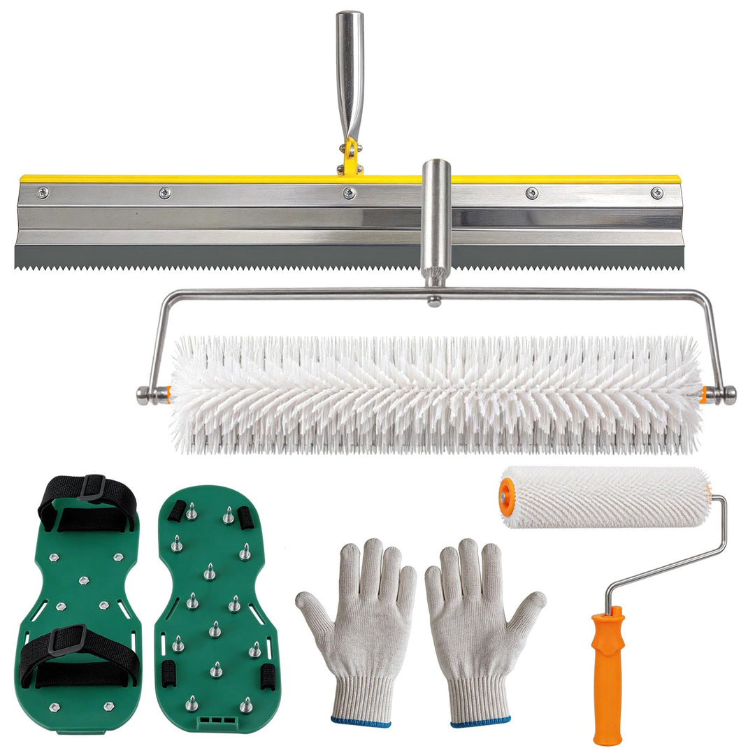 7tlg Bodenbeschichtungs Set, Entlüftungsroller Set mit 2 Entlüftungswalze 23CM+48CM Stehrakel Grossf