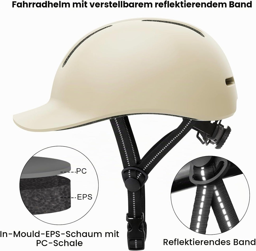 Shinmax Fahrradhelm für Damen und Herren, Einstellbarer Helm mit Visier &amp; Sonnenschutz, Leicht &amp; Bel