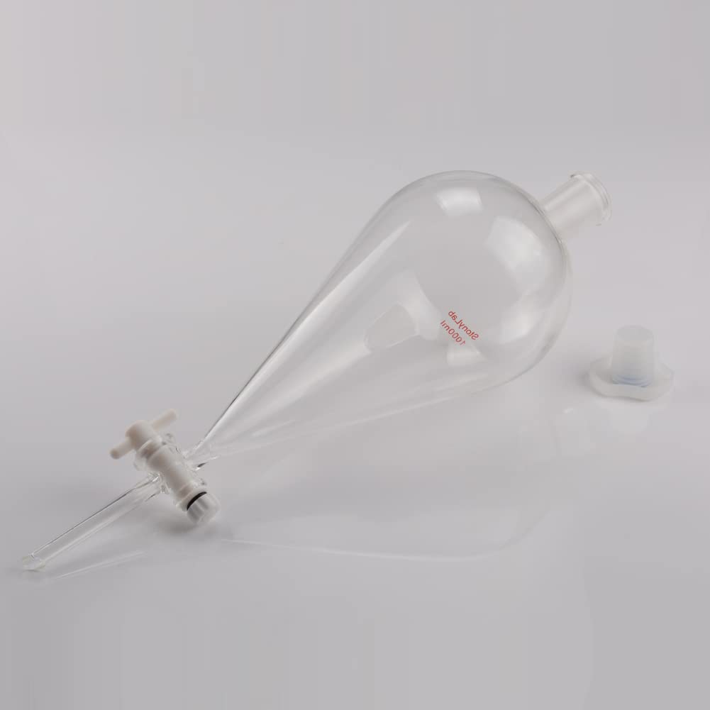 stonylab Scheidetrichter Glas, Borosilikatglas 1000 ml Scheidetrichter Heavy Wall Conical Separatory