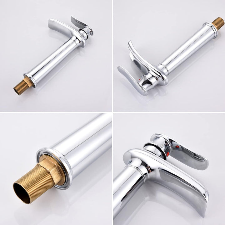 YAGJIA Waschtischarmatur Hoch Chrom, Wasserfall Wasserhahn Bad Retro, Waschbecken Armaturen Badezimm