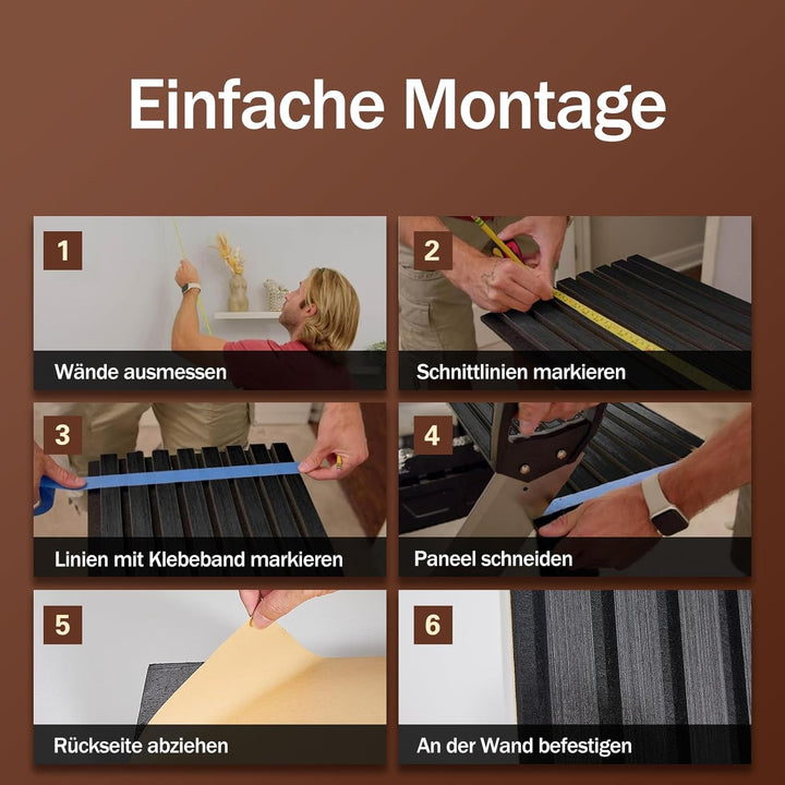Akustikpaneele Selbstklebend 2er Set 100x52cm, Schalldämmung Echoreduzierung Wandpaneele aus Holzf