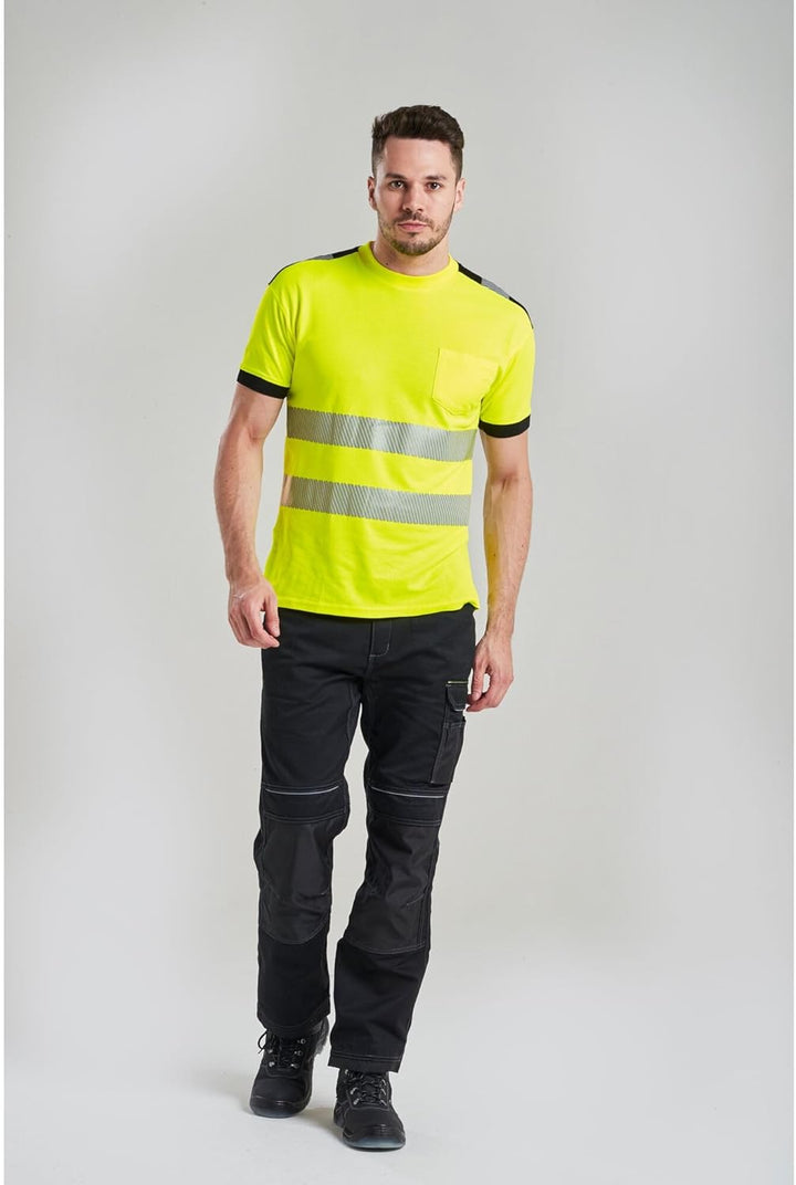 PW3 T-Shirt Manica Corta Hi-Vis, Gelb