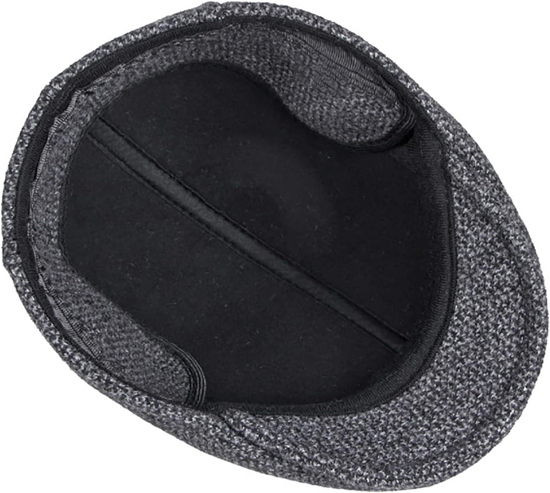 WHSPORT Flatcap Schirmmütze Cap Winter Schiebermütze Herren Cabbie Ivy Flat Cap mit Ohrenklappen Bas