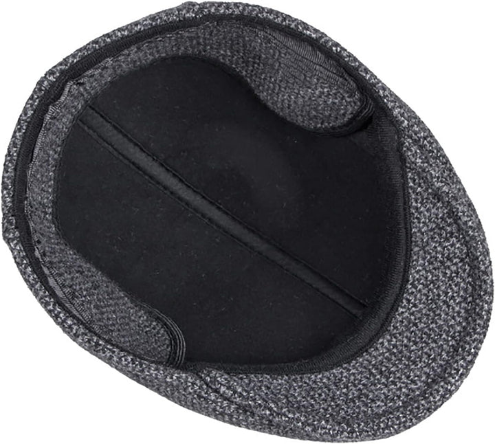 WHSPORT Flatcap Schirmmütze Cap Winter Schiebermütze Herren Cabbie Ivy Flat Cap mit Ohrenklappen Bas