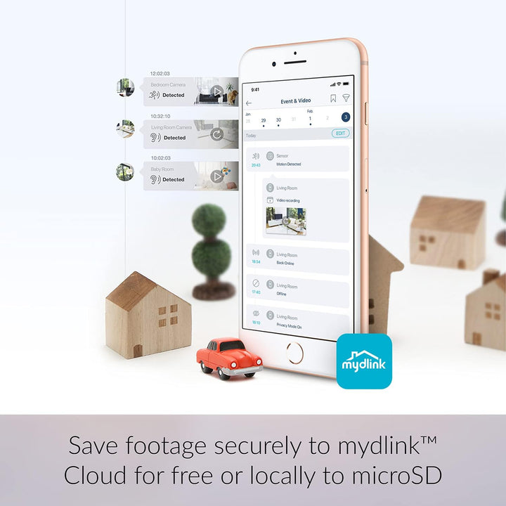 D-Link DCS-8300LHV2 mydlink Full HD Wi-Fi Camera (Nachtsichtfunktion, Personenerkennung, Bewegungs-