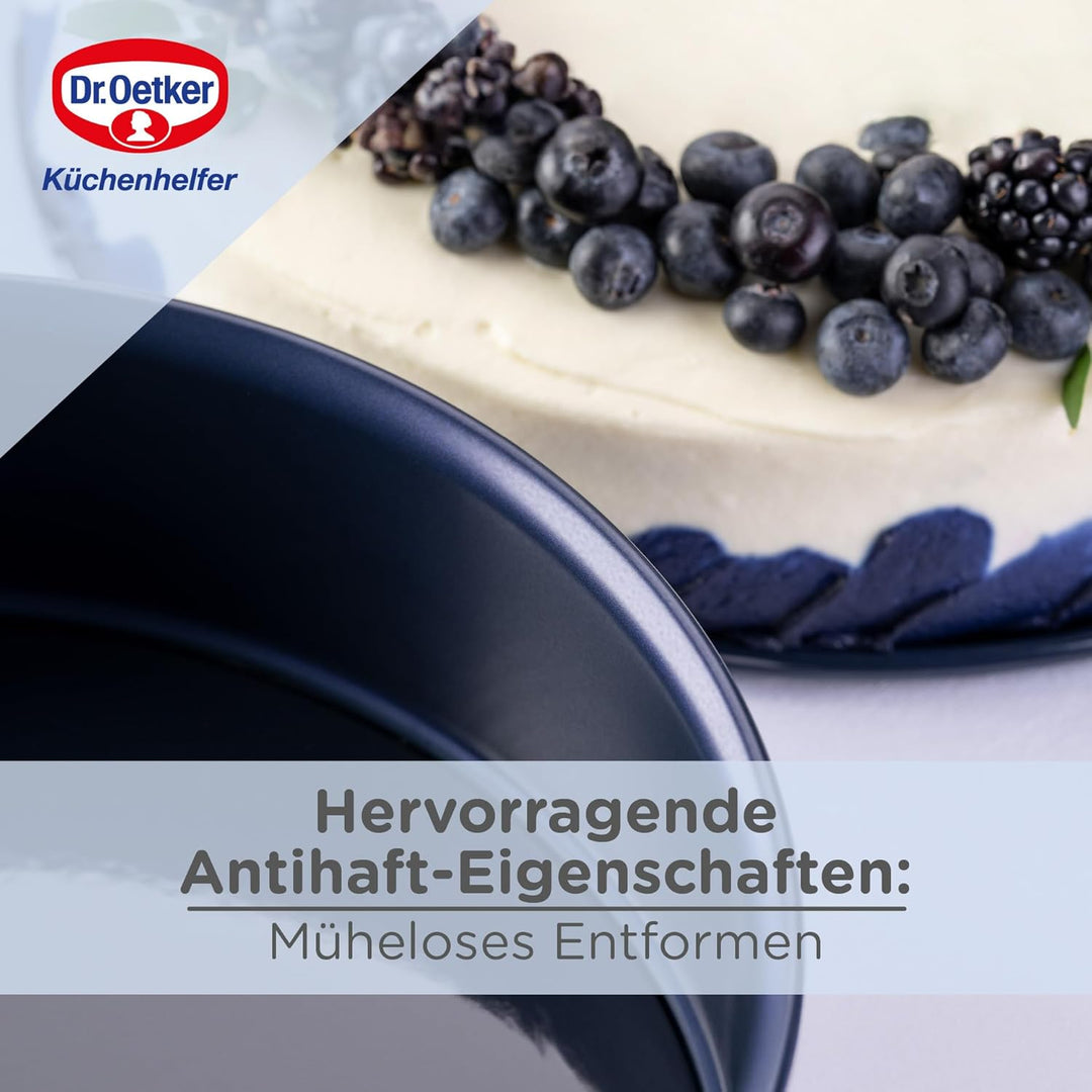 Dr. Oetker Springform Ø 26 cm Back-Liebe Emaille – Runde Backform mit Schnitt- & kratzfestem Emaille
