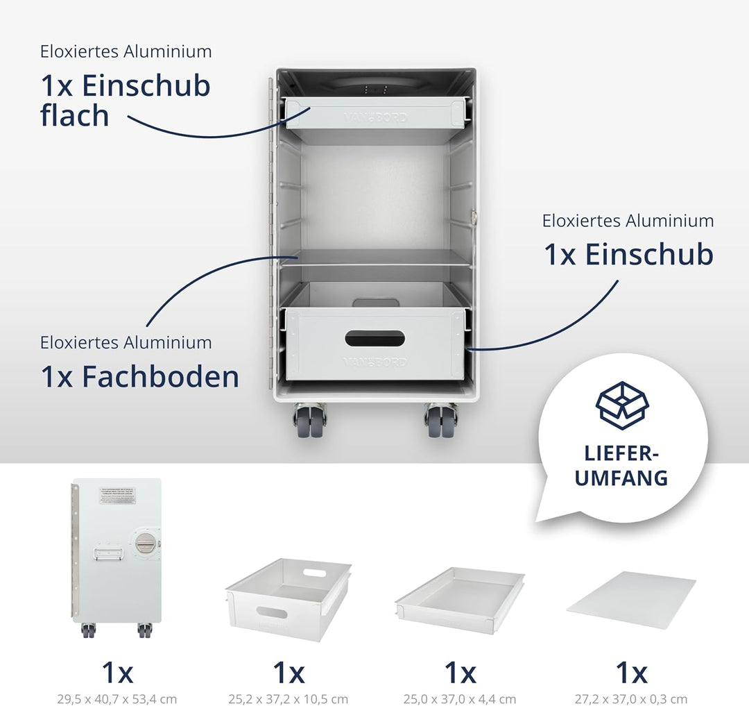 Rollcontainer mit Schubladen, mobiler Aktenschrank, Metallschrank, Schubladenschrank Küche, Druckert