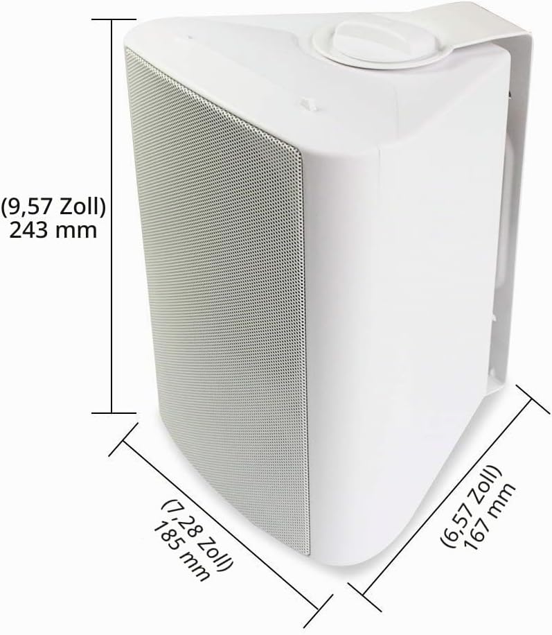 Herdio 5,25 Zoll 300 Watt Aussenlautsprecher Outdoor-Lautsprecher für Outdoor Indoor Wandhalterung P